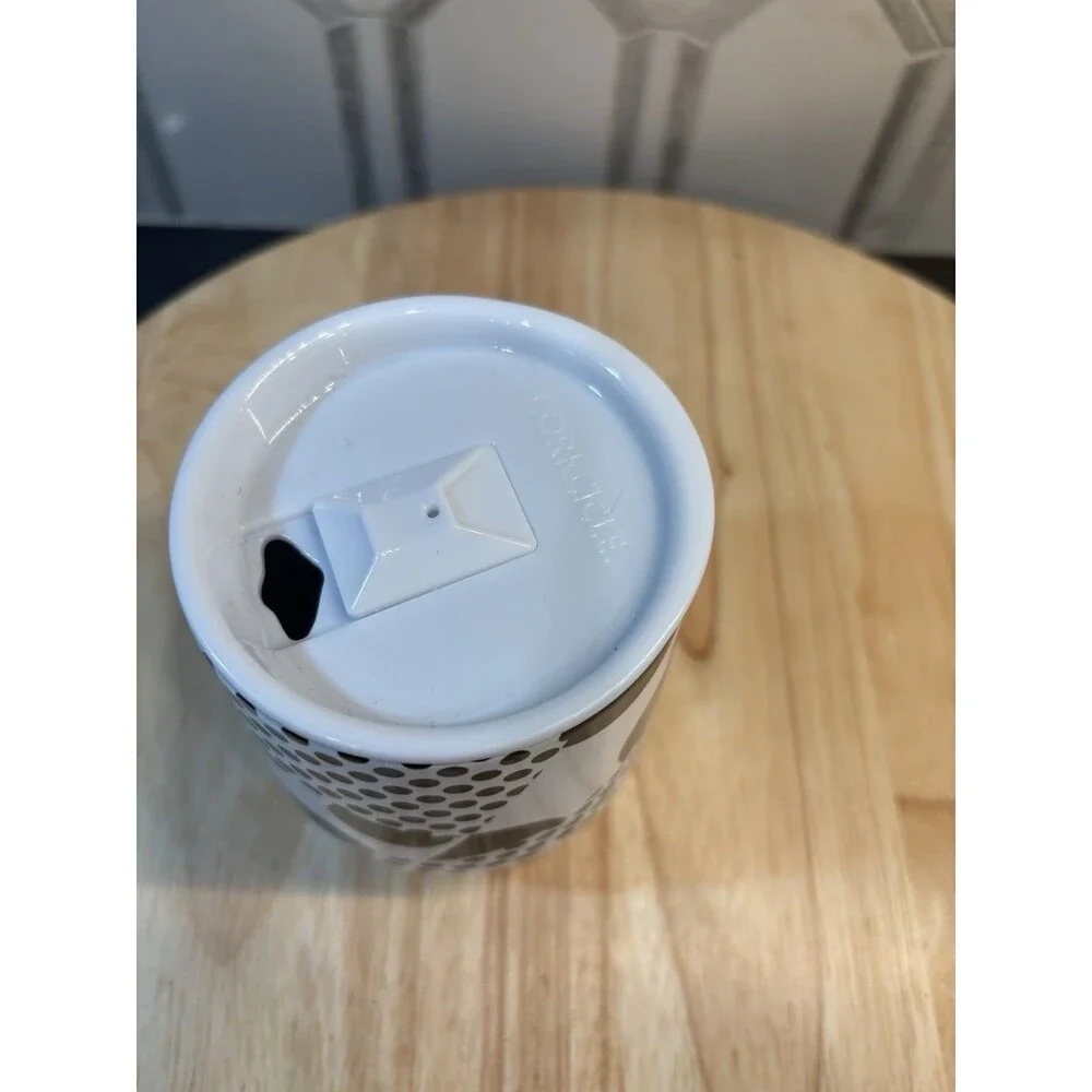 Corkcicle Monodot White Black Stemless Insulated Drinkware 12 OZ  NEW